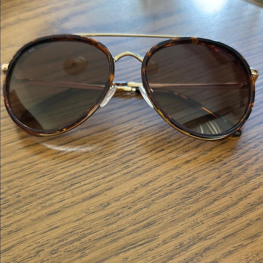 Gold and Tortoiseshell Aviator Sunglasses